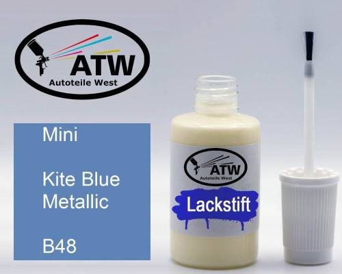 Mini, Kite Blue Metallic, B48: 20ml Lackstift, von ATW Autoteile West.